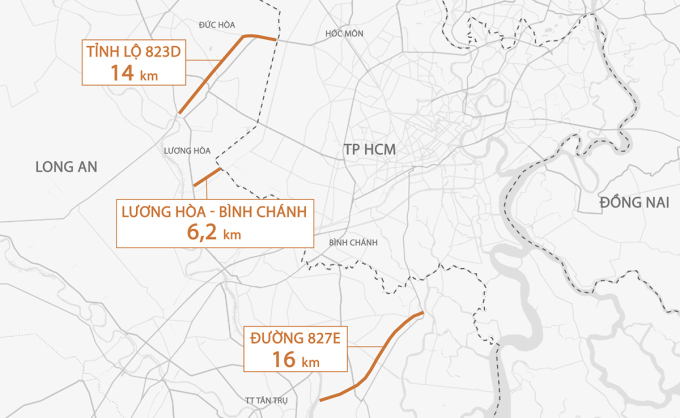 Tháng 12, khởi công đường tỉnh 823D nối Long An - TP.HCM